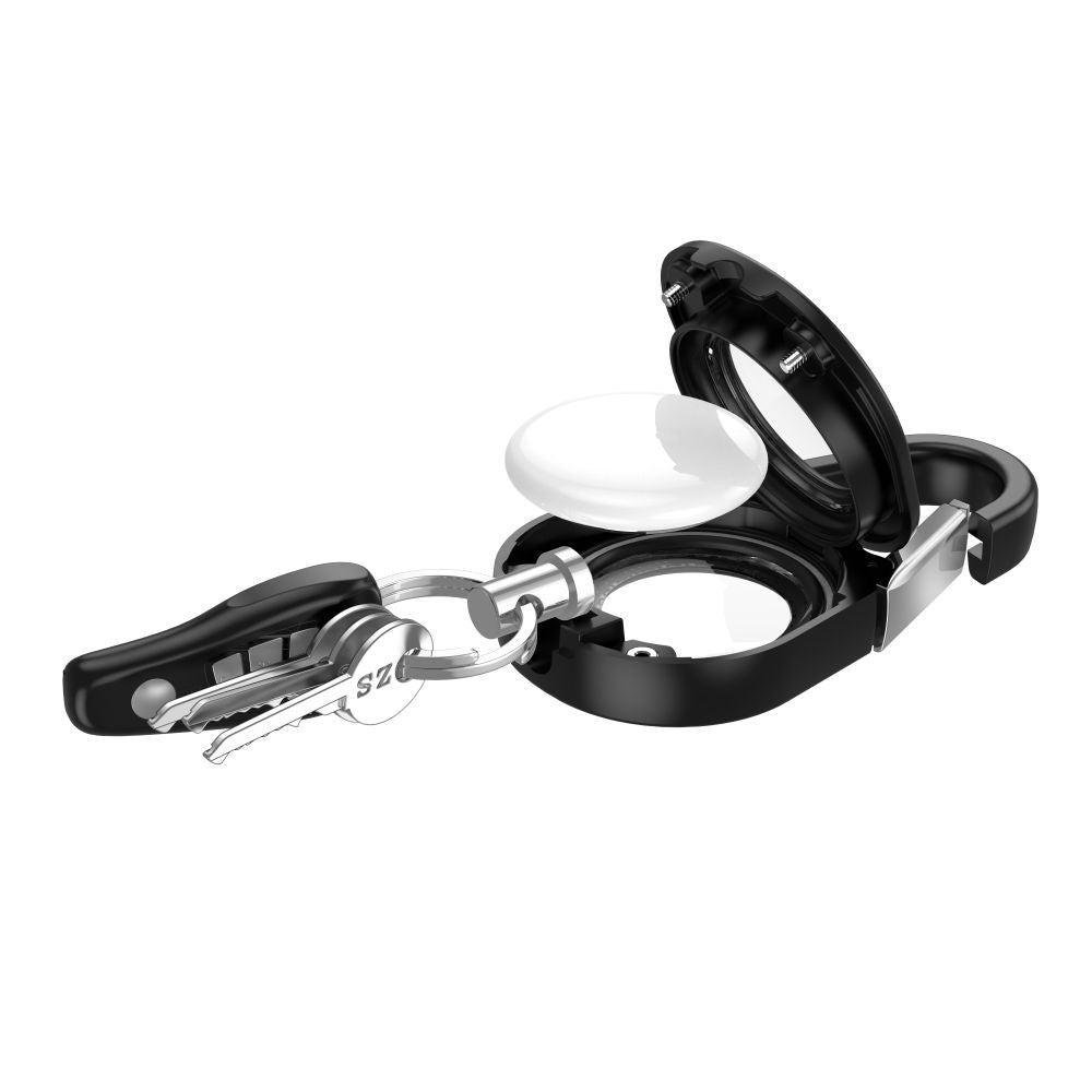 Tech-Protect Slidelock Carabiner Keychain Case for Apple AirTag 1/2 - Black_4