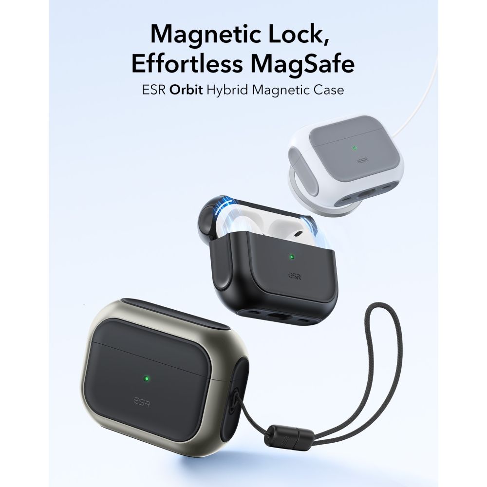 ESR Orbit HaloLock MagSafe Case for AirPods Pro 3 - Gray &amp; Black_1