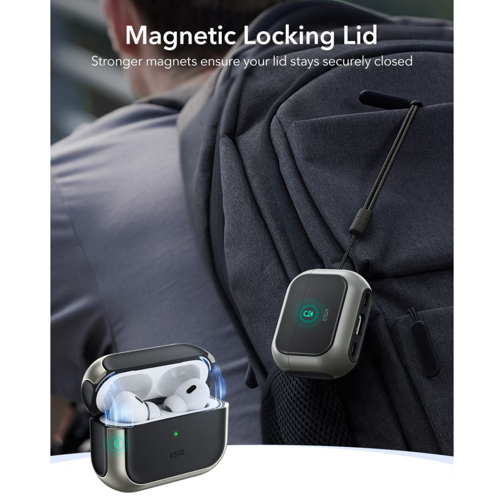 ESR Orbit HaloLock MagSafe Case for AirPods Pro 3 - Gray &amp; Black_2