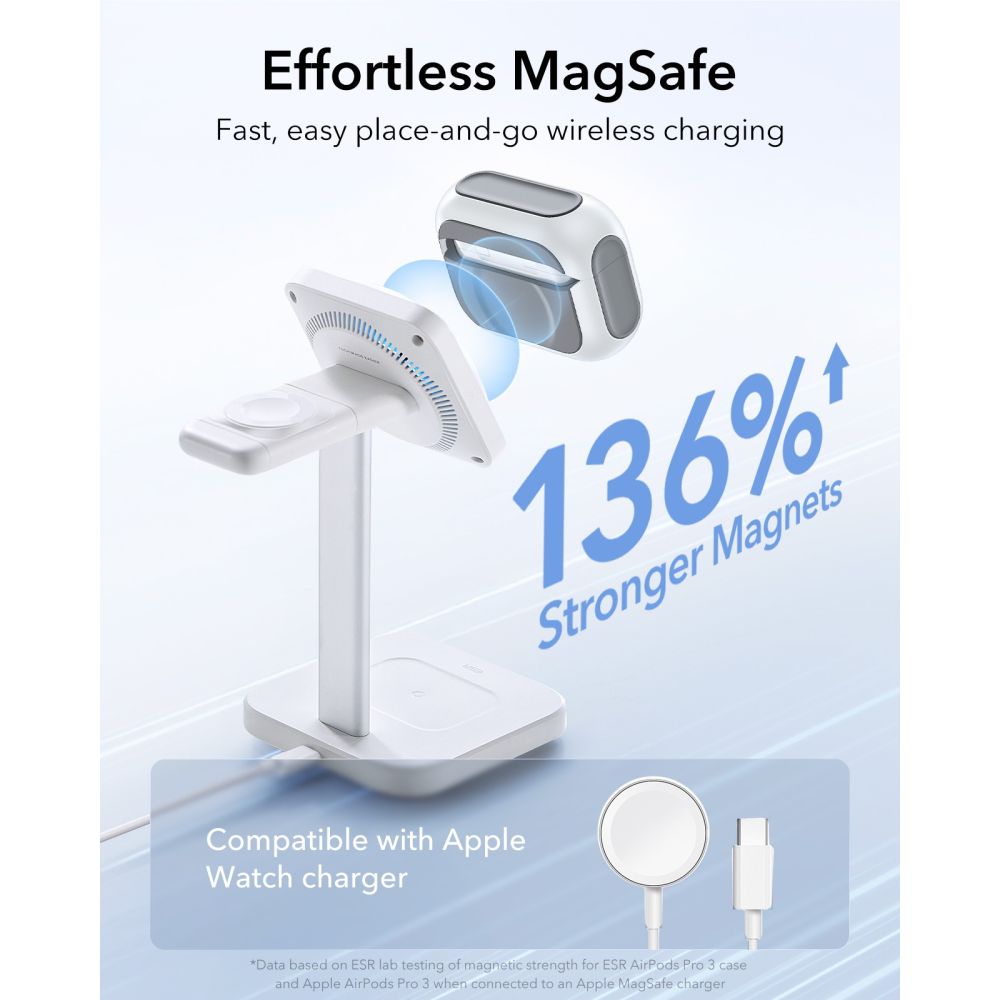 ESR Orbit HaloLock MagSafe case for AirPods Pro 3 - white_3