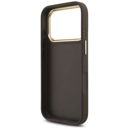 Guess 4G Big 4G Classic Logo Big Strap Metal Buttons Case for iPhone 17 Pro - Brown_6
