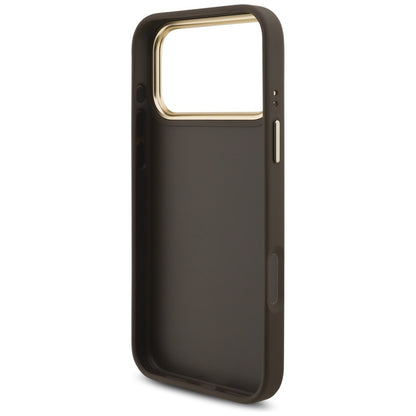 Guess 4G Big 4G Classic Logo Big Strap Metal Buttons Case for iPhone 17 Pro Max - Brown_6