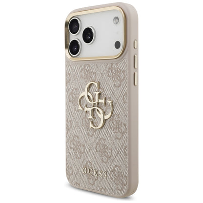 Guess 4G Big 4G Classic Logo Big Strap Metal Buttons Case for iPhone 17 Pro Max - Pink_1