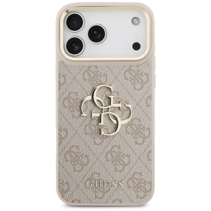 Guess 4G Big 4G Classic Logo Big Strap Metal Buttons Case for iPhone 17 Pro Max - Pink_2