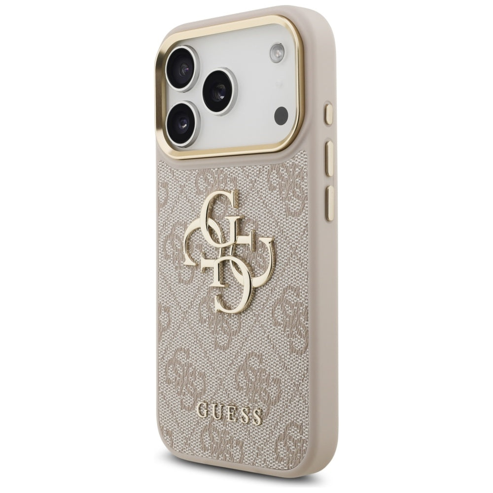 Guess 4G Big 4G Classic Logo Big Strap Metal Buttons Case for iPhone 17 Pro - Pink_1