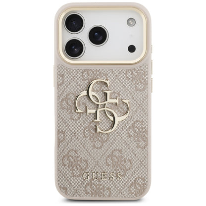 Guess 4G Big 4G Classic Logo Big Strap Metal Buttons Case for iPhone 17 Pro - Pink_2