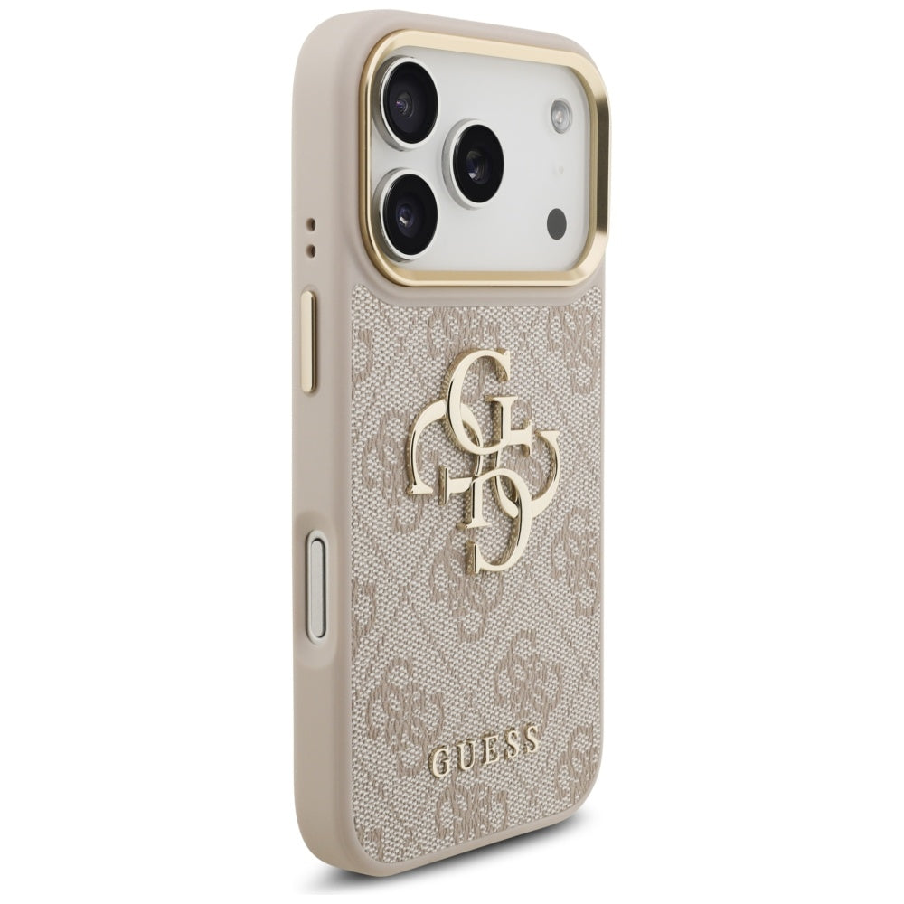 Guess 4G Big 4G Classic Logo Big Strap Metal Buttons Case for iPhone 17 Pro - Pink_3
