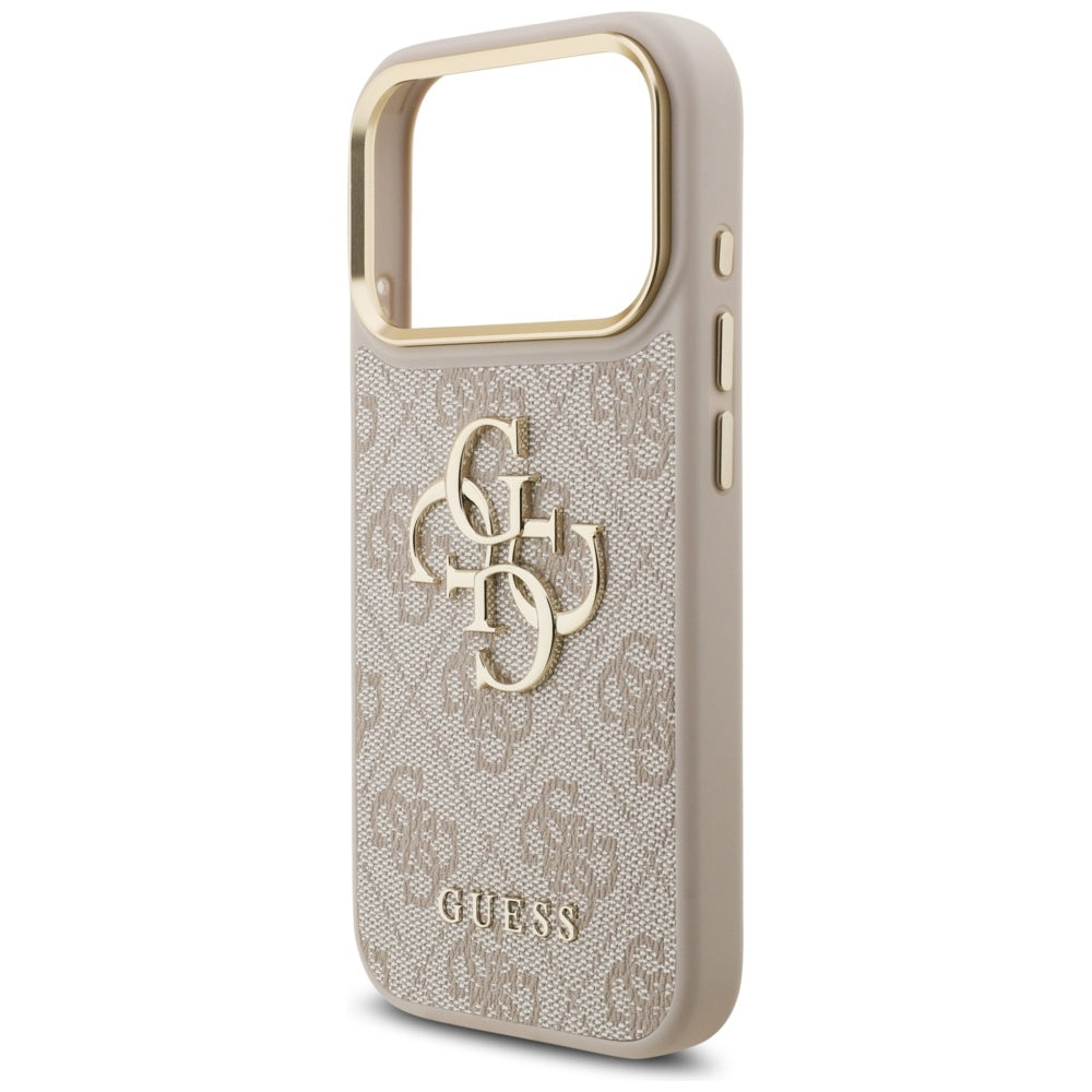 Guess 4G Big 4G Classic Logo Big Strap Metal Buttons Case for iPhone 17 Pro - Pink_5