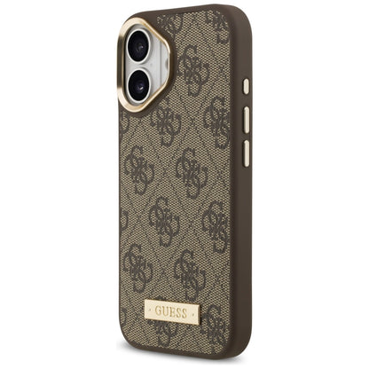 Guess 4G Logo Plate MagSafe case for iPhone 17 - brown_1
