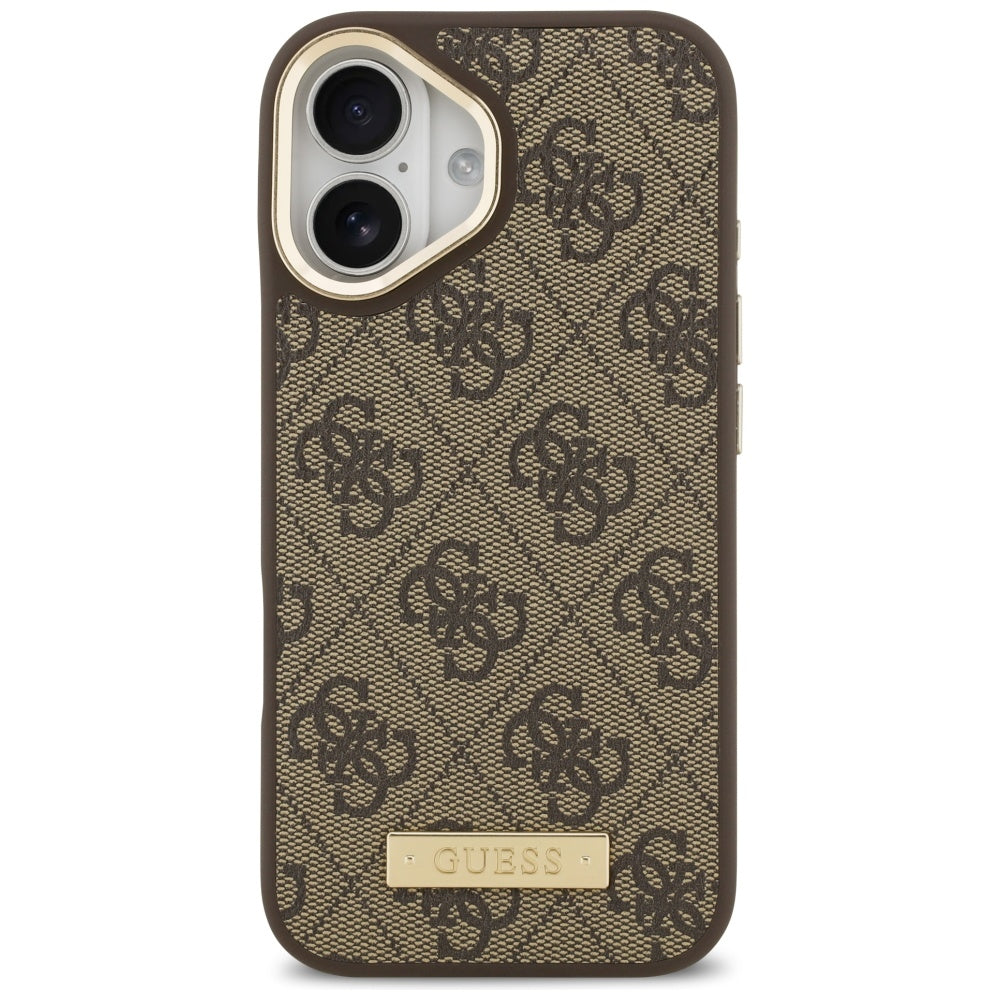 Guess 4G Logo Plate MagSafe case for iPhone 17 - brown_2