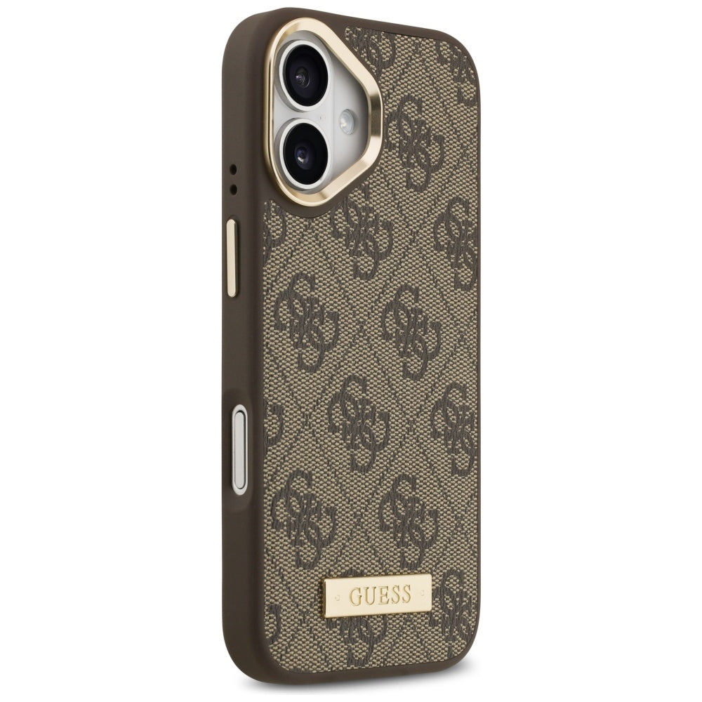 Guess 4G Logo Plate MagSafe case for iPhone 17 - brown_3