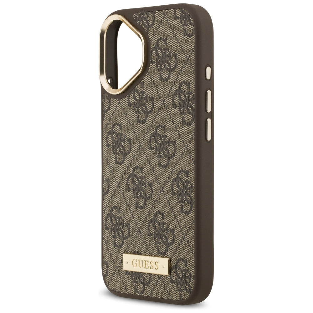 Guess 4G Logo Plate MagSafe case for iPhone 17 - brown_5