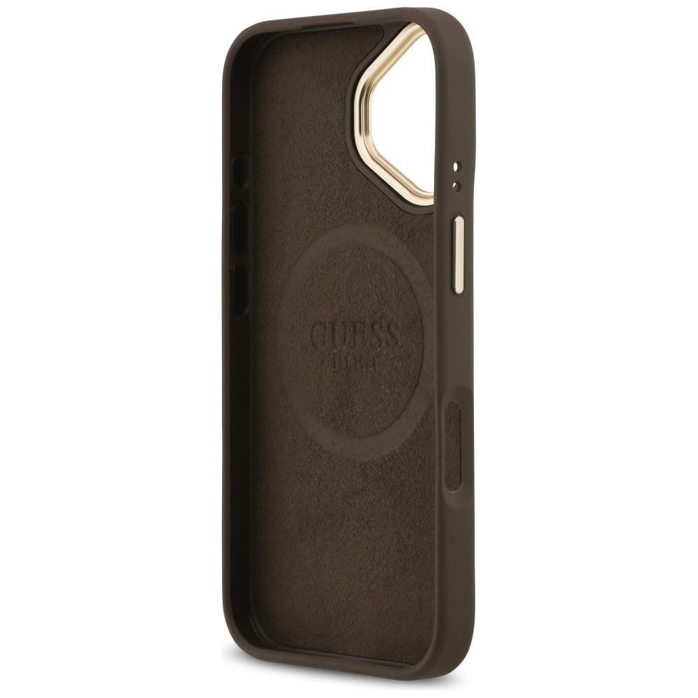 Guess 4G Logo Plate MagSafe case for iPhone 17 - brown_6