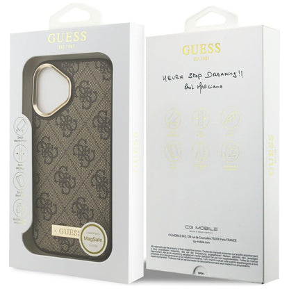 Guess 4G Logo Plate MagSafe case for iPhone 17 - brown_7