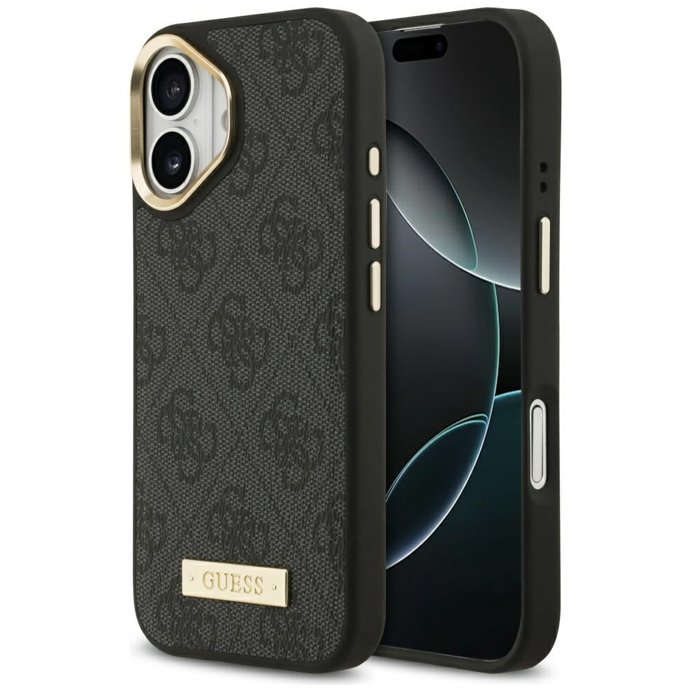 Guess 4G Logo Plate MagSafe case for iPhone 17 - black_0