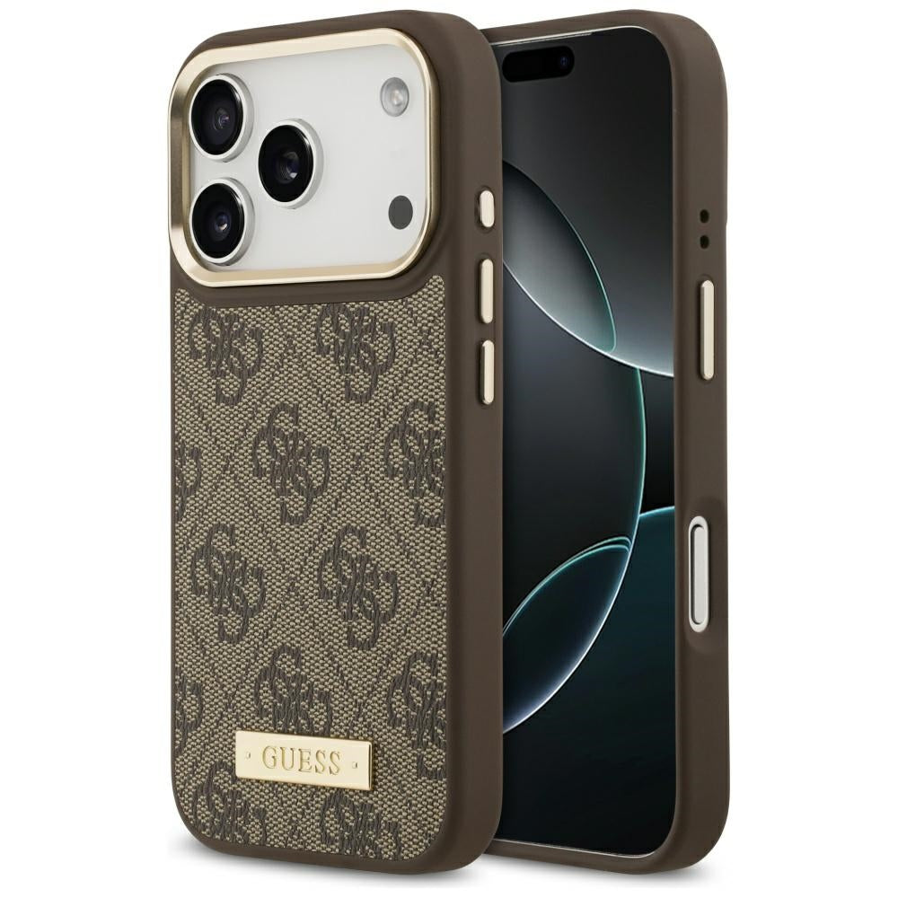 Guess 4G Logo Plate MagSafe case for iPhone 17 Pro - brown_0