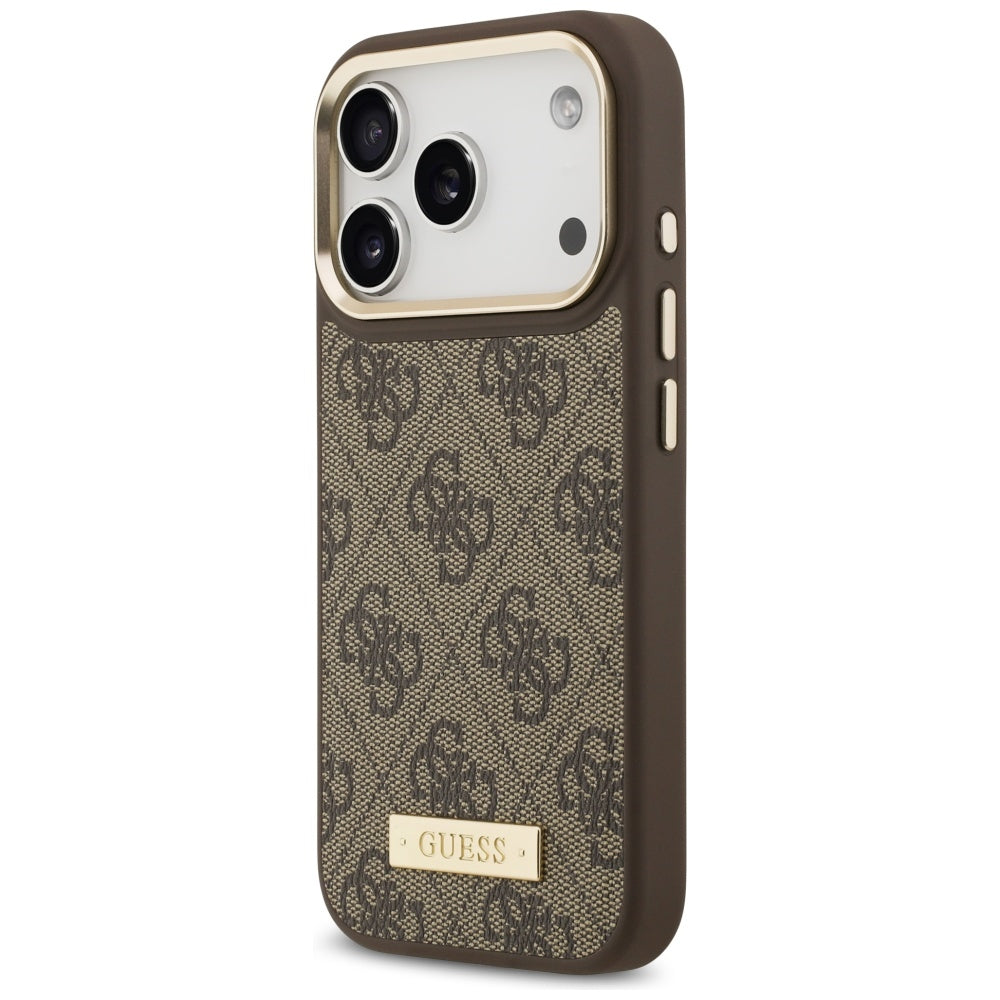 Guess 4G Logo Plate MagSafe case for iPhone 17 Pro - brown_1