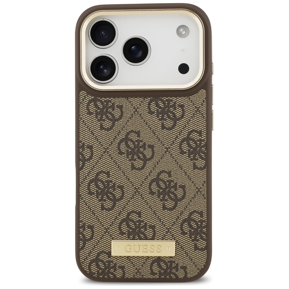 Guess 4G Logo Plate MagSafe case for iPhone 17 Pro - brown_2