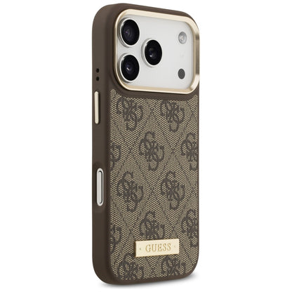 Guess 4G Logo Plate MagSafe case for iPhone 17 Pro - brown_3