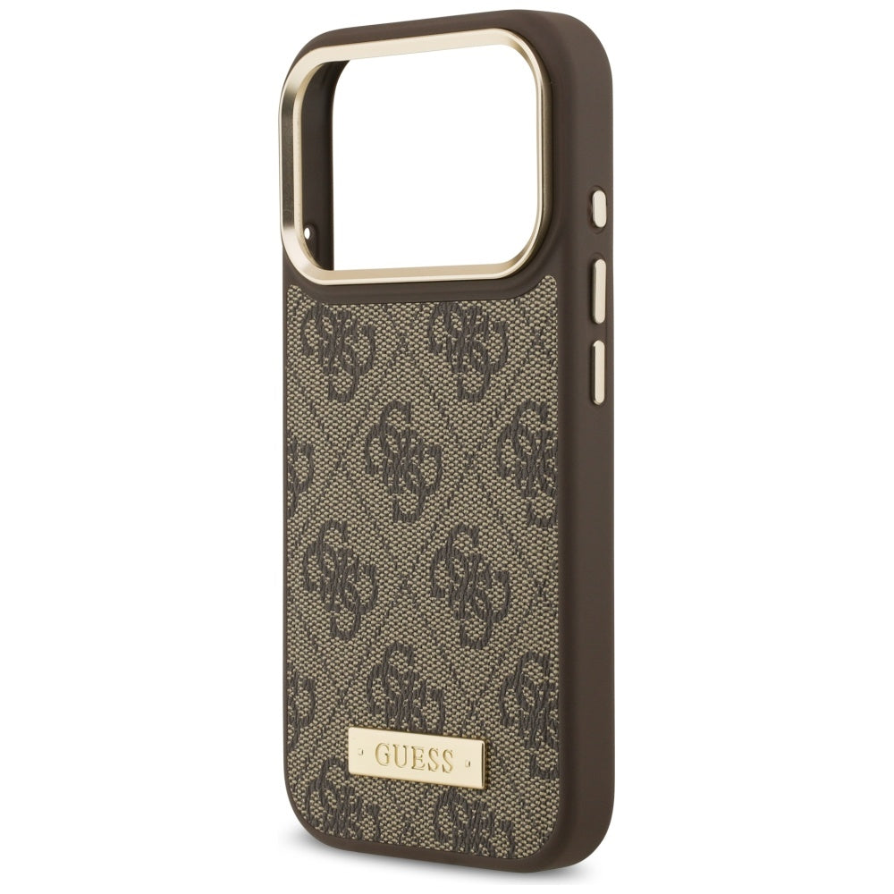 Guess 4G Logo Plate MagSafe case for iPhone 17 Pro - brown_5