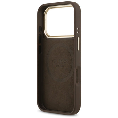 Guess 4G Logo Plate MagSafe case for iPhone 17 Pro - brown_6