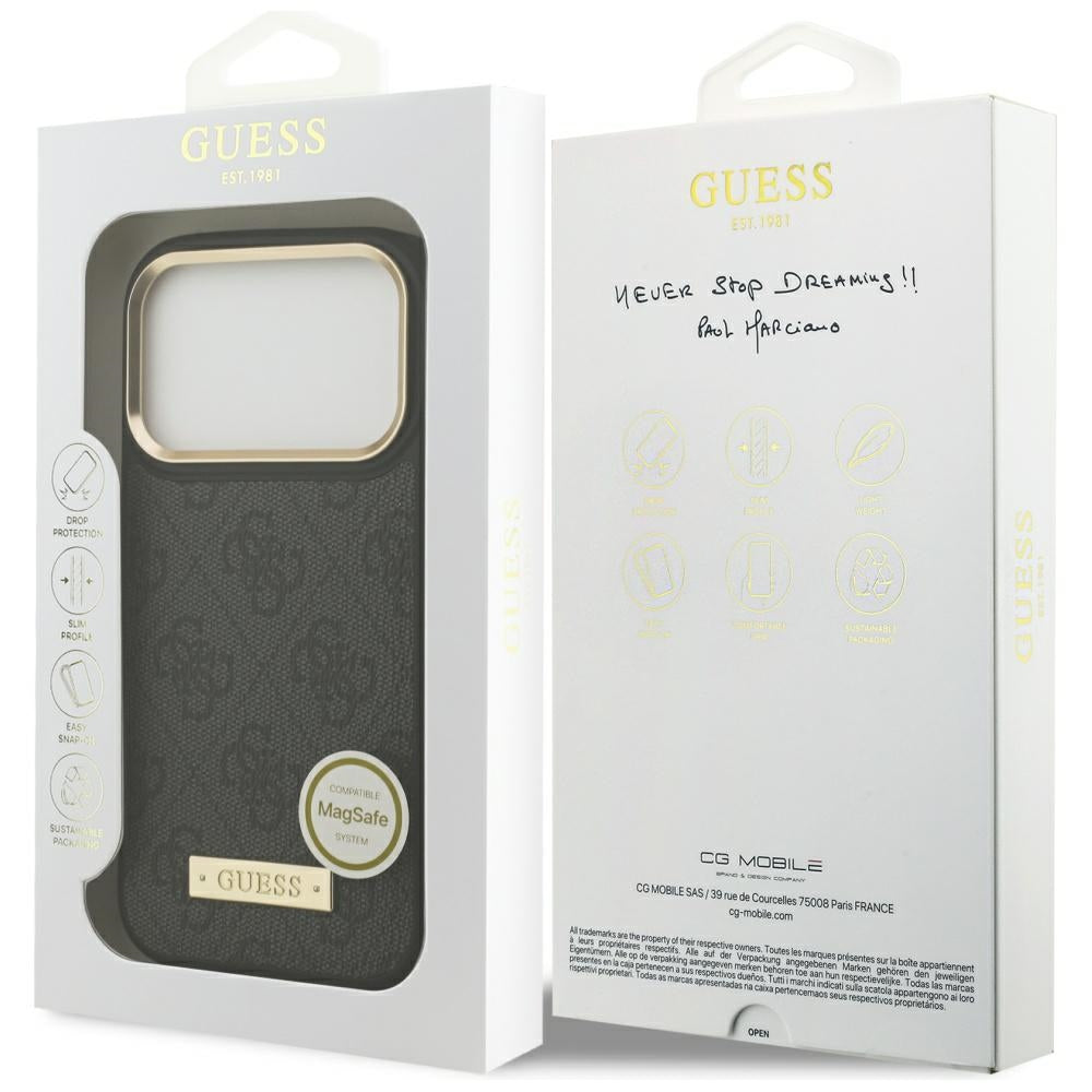 Guess 4G Logo Plate MagSafe Case for iPhone 17 Pro - Black_7