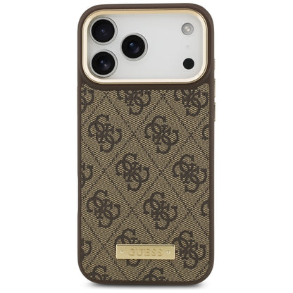 Guess 4G Logo Plate MagSafe Case for iPhone 17 Pro Max - Brown_2