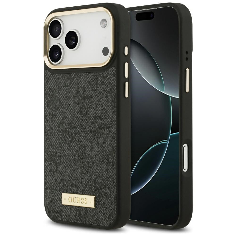 Guess 4G Logo Plate MagSafe Case for iPhone 17 Pro Max - Black_0