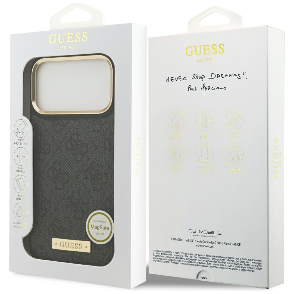Guess 4G Logo Plate MagSafe Case for iPhone 17 Pro Max - Black_7