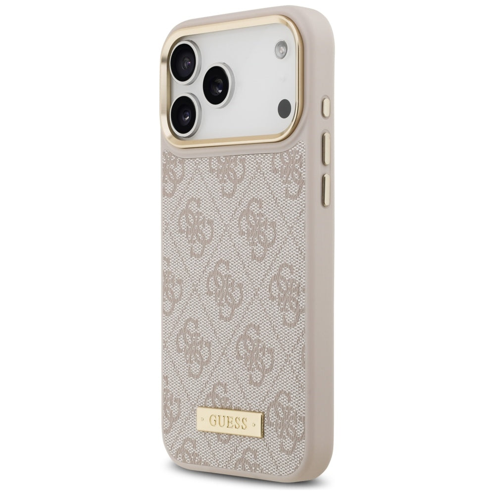 Guess 4G Logo Plate MagSafe Case for iPhone 17 Pro Max - Pink_1