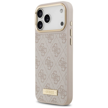 Guess 4G Logo Plate MagSafe Case for iPhone 17 Pro Max - Pink_1