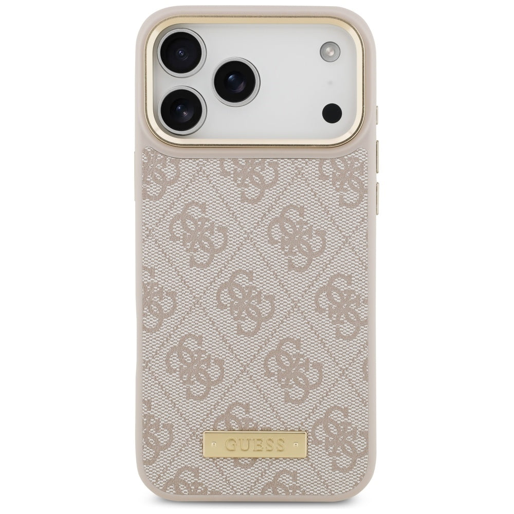 Guess 4G Logo Plate MagSafe Case for iPhone 17 Pro Max - Pink_2