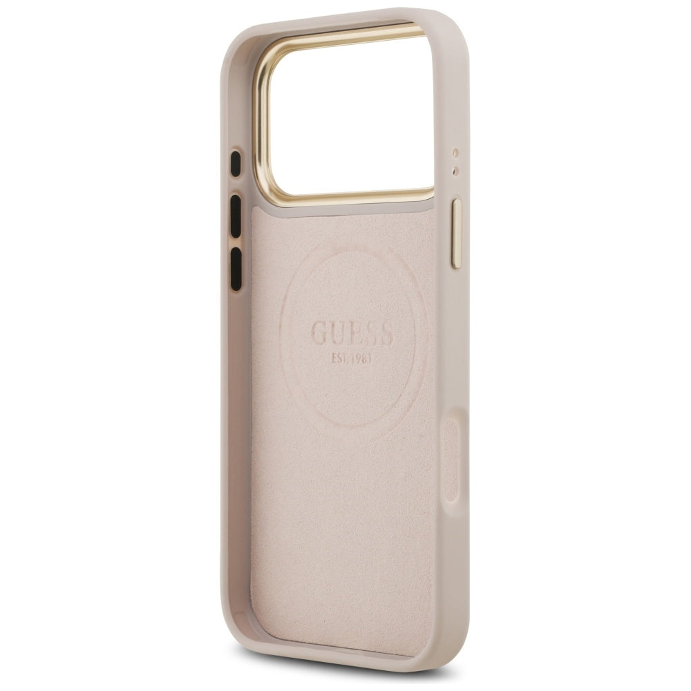 Guess 4G Logo Plate MagSafe Case for iPhone 17 Pro Max - Pink_6