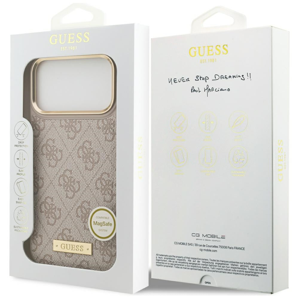 Guess 4G Logo Plate MagSafe Case for iPhone 17 Pro Max - Pink_7