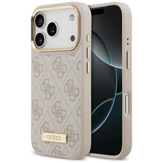 Guess 4G Logo Plate MagSafe Case for iPhone 17 Pro - Pink_0