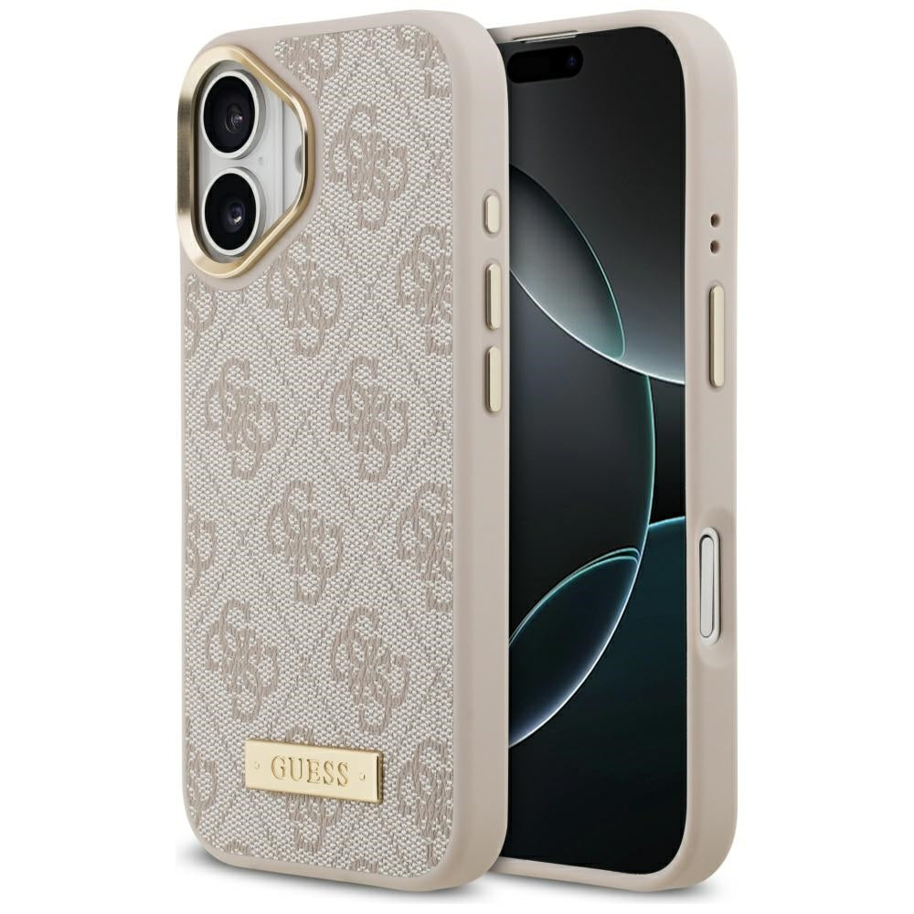 Guess 4G Logo Plate MagSafe Case for iPhone 17 - Pink_0