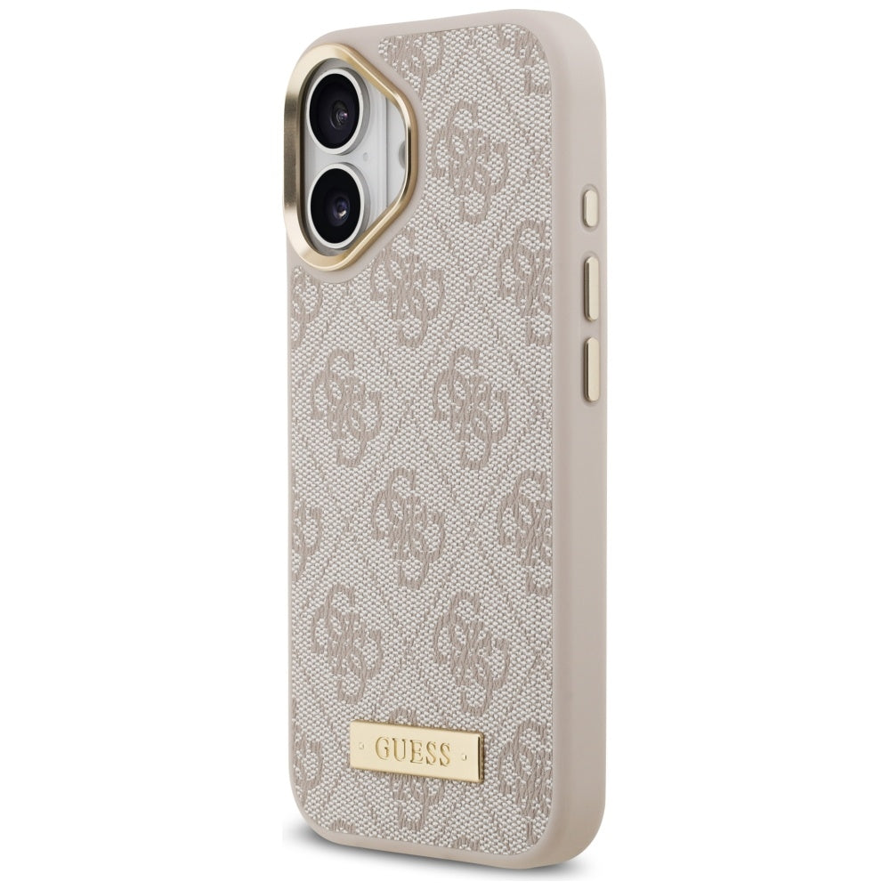 Guess 4G Logo Plate MagSafe Case for iPhone 17 - Pink_1