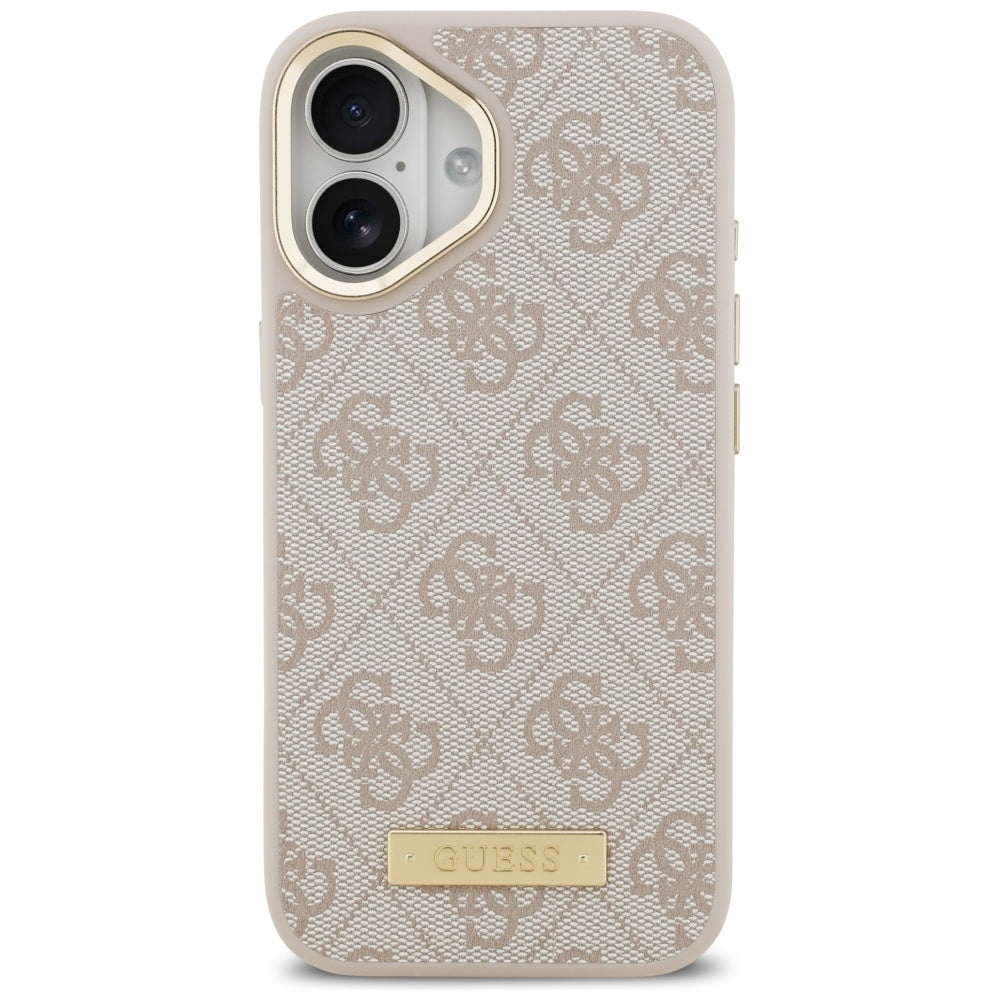Guess 4G Logo Plate MagSafe Case for iPhone 17 - Pink_2