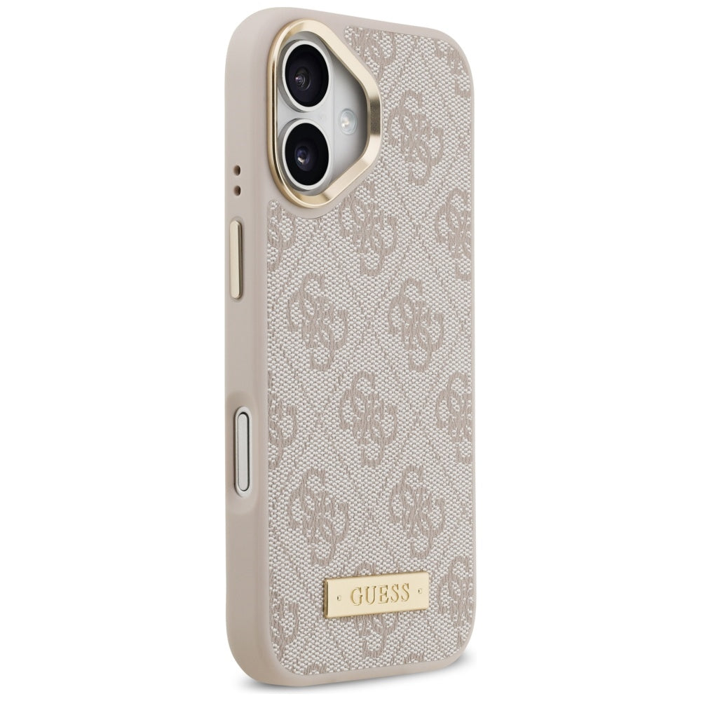 Guess 4G Logo Plate MagSafe Case for iPhone 17 - Pink_3
