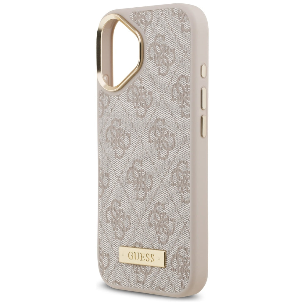 Guess 4G Logo Plate MagSafe Case for iPhone 17 - Pink_5