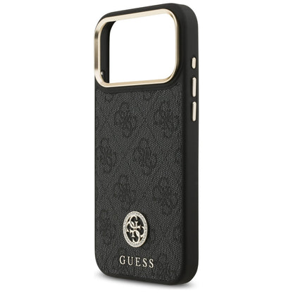 Guess 4G Srtass Logo &amp; Big Strap Metal Buttons MagSafe Case for iPhone 17 Pro Max - Black_5