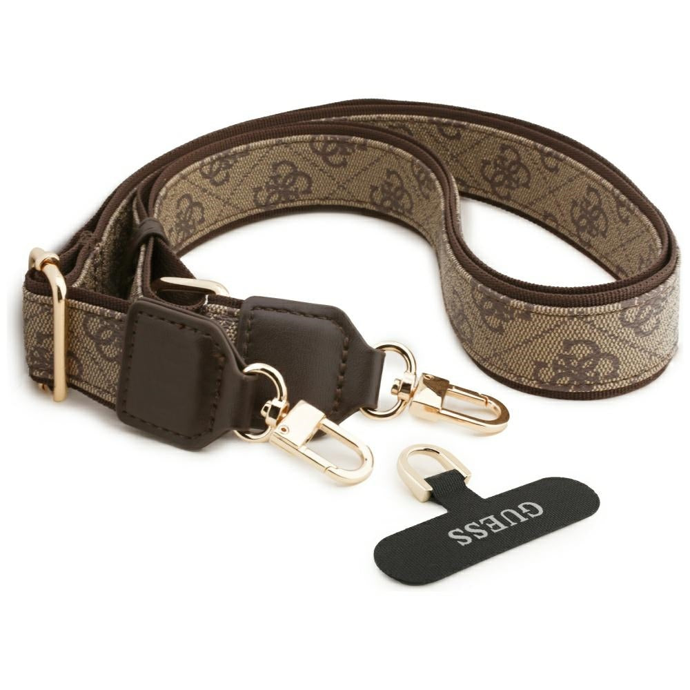 Guess 4G Strass Logo &amp; Big Strap Metal Buttons MagSafe Case for iPhone 17 - Brown_7