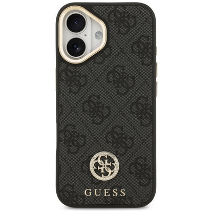Guess 4G Strass Logo &amp; Big Strap Metal Buttons MagSafe Case for iPhone 17 - Black_2