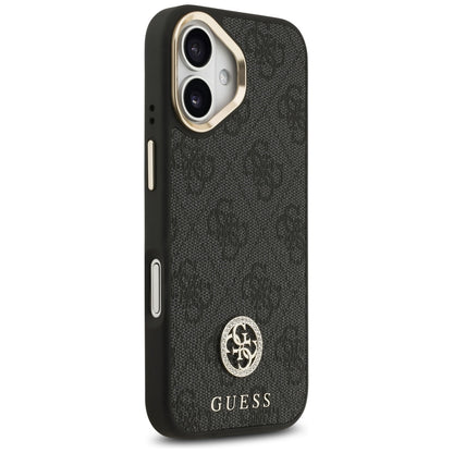 Guess 4G Strass Logo &amp; Big Strap Metal Buttons MagSafe Case for iPhone 17 - Black_3