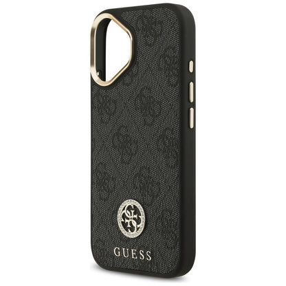 Guess 4G Strass Logo &amp; Big Strap Metal Buttons MagSafe Case for iPhone 17 - Black_5