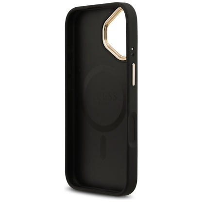Guess 4G Strass Logo &amp; Big Strap Metal Buttons MagSafe Case for iPhone 17 - Black_6