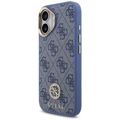 Guess 4G Strass Logo &amp; Big Strap Metal Buttons MagSafe Case for iPhone 17 - Blue_1