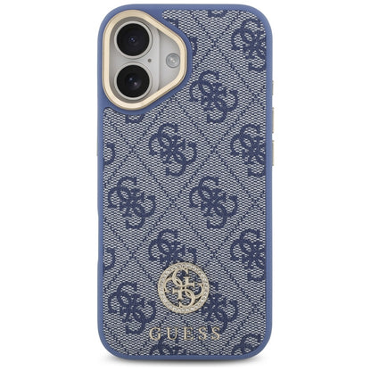 Guess 4G Strass Logo &amp; Big Strap Metal Buttons MagSafe Case for iPhone 17 - Blue_2