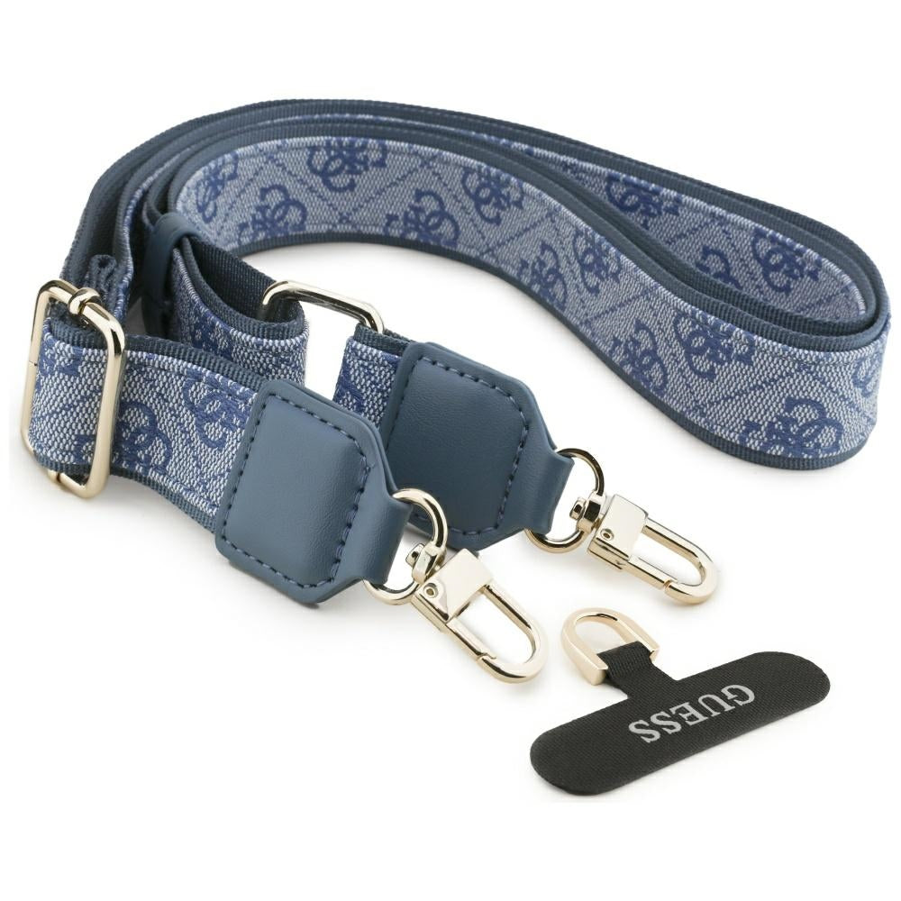 Guess 4G Strass Logo &amp; Big Strap Metal Buttons MagSafe Case for iPhone 17 - Blue_7
