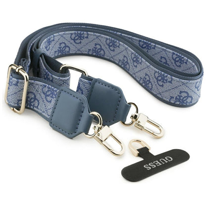 Guess 4G Strass Logo &amp; Big Strap Metal Buttons MagSafe Case for iPhone 17 - Blue_7